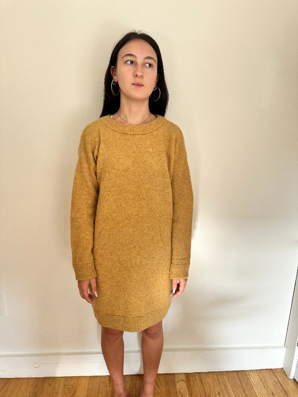 Sézane Mustard Yellow Oversized Sweater Dress – Size S